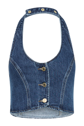 Kieryn Denim Vest - Dark Blue